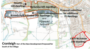 Map of Cranleigh with development South of Village