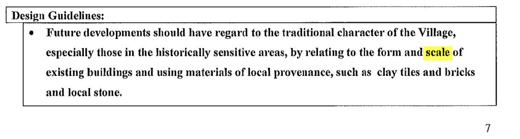 Cranleigh Design Statement 2008 point  re scale