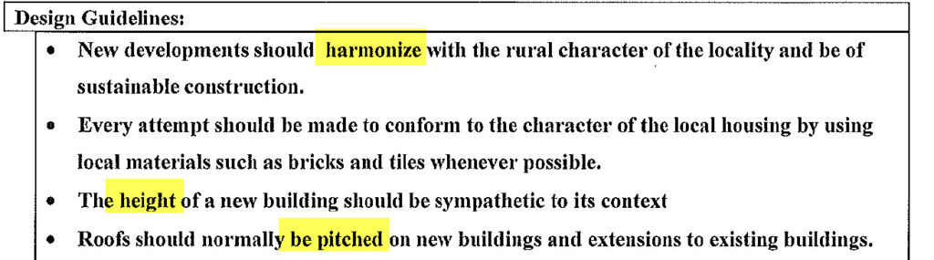 Cranleigh Design Statement 2008 concerning building height