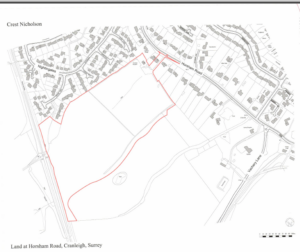 The Chatries Horsham Road Cranleigh site outline