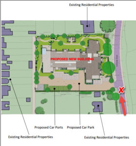 McCarthy & Stone site outline Horsham Road Cranleigh