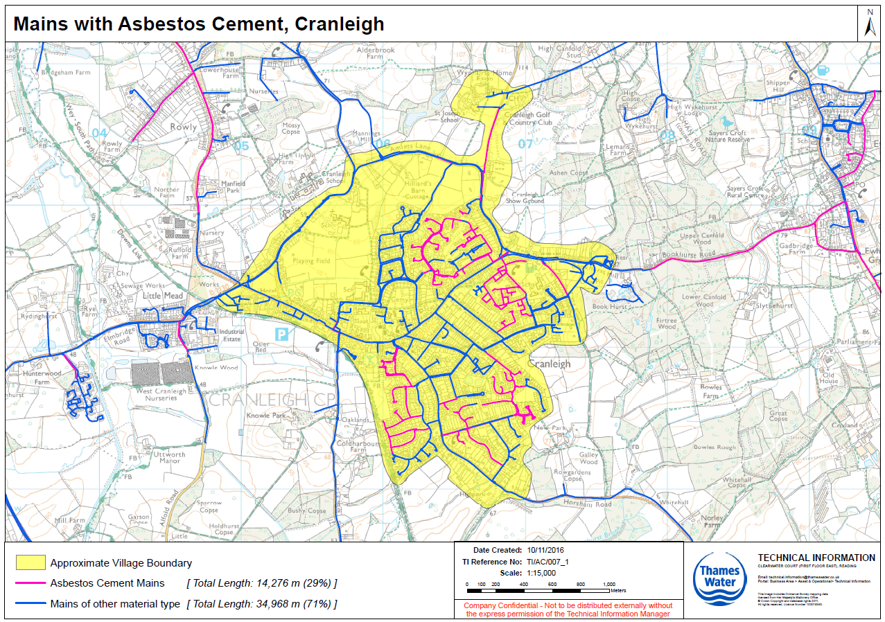 thames water sewer map Thames Water Asset Map Jan 2017 Cranleigh Society thames water sewer map